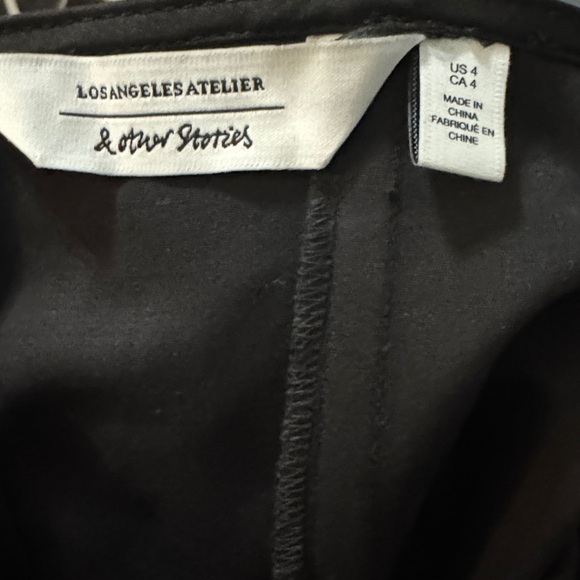 & Other Stories Black Ruffle Off the Shoulder Women’s Midi Dress Sz. 4 - Picture 7 of 8